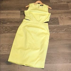 Yellow Tahari Dress with Open Back